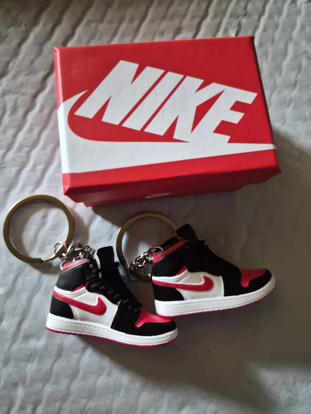 Nike Kids Red, Black & White Mini Sneaker Keychain